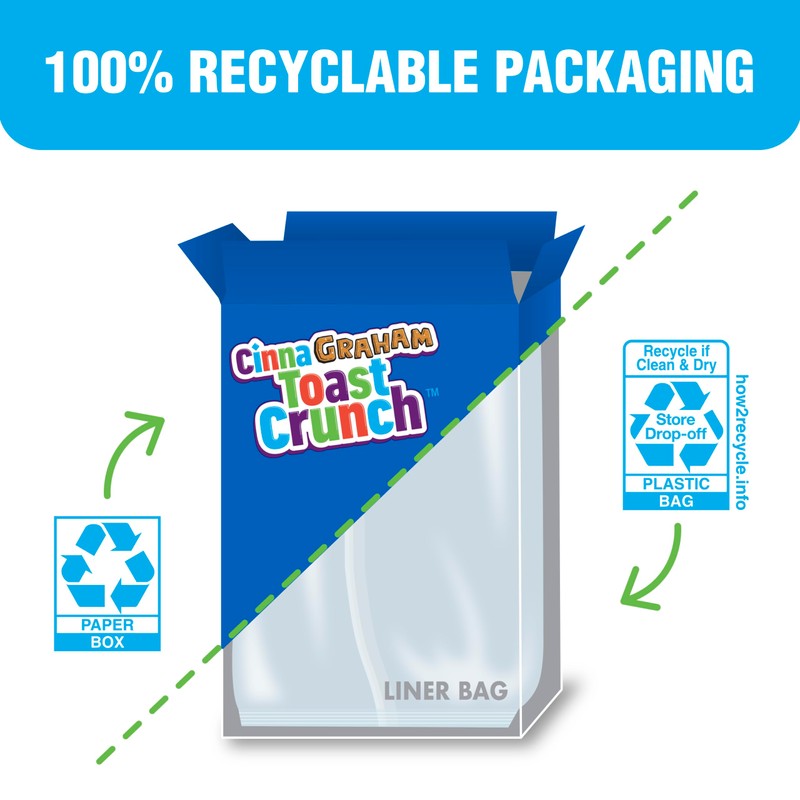 Cinnagraham Toast Crunch Breakfast Cereal, Whole Grain, 12 oz