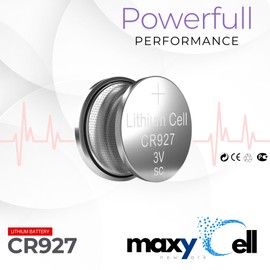 MaxyCell CR927 Lithium Coin Cell Battery 3V Long-Lasting Reliable Power for Watches, Key Fobs, Calculators, Thermometer - Leak-Proof Design, Long Shelf Life DL927 CX927 ECR927 GR927 BR927 (6 Pack)