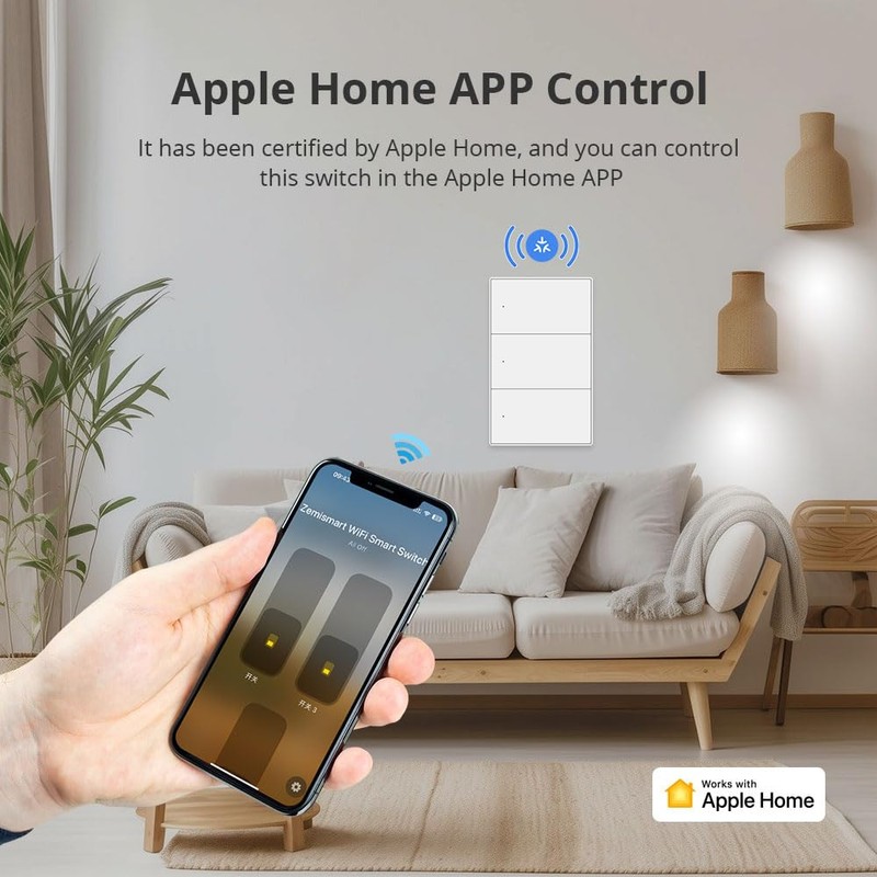 Matter Smart Light Switch, 2.4G Hz WiFi, Require Neutral Wire,