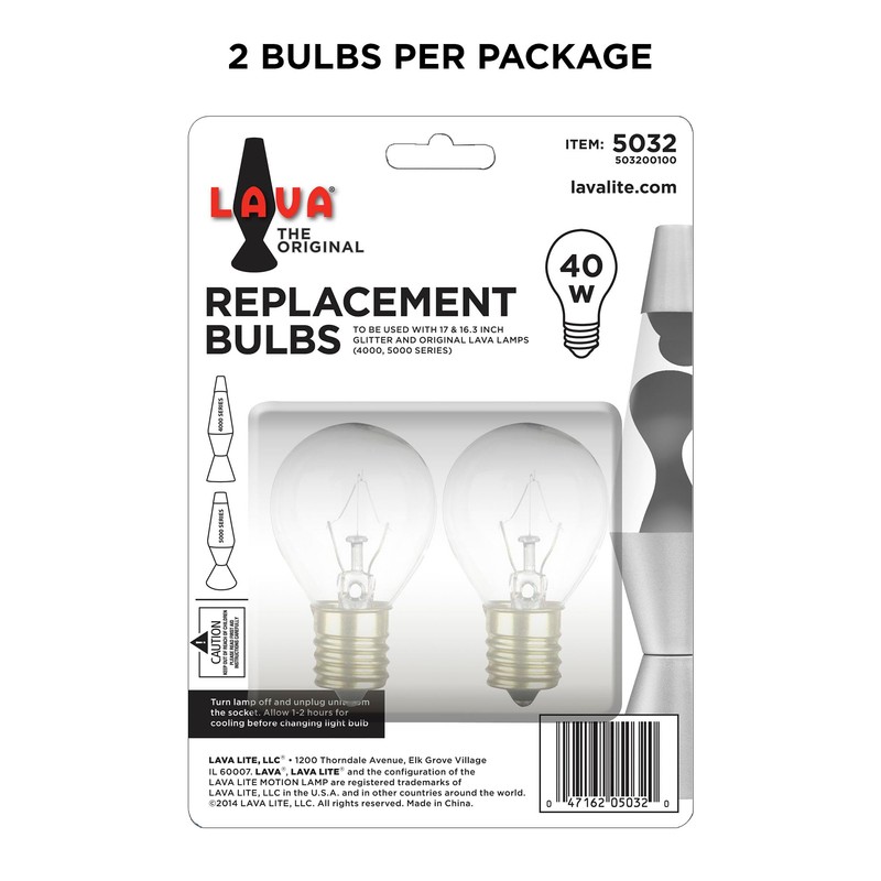 Lava 5032-6 40-Watt Replacement Item #5032 Light Bulb, 2 Count