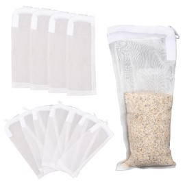 Pack of 10 Aquarium Filter Media Bags, 8 x 20 cm, 100 Micron Extra Fine Mesh Filter Bags with Zipper, for Aquariums, Resin Activated Carbon