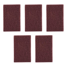 GroveEss 5 PCS Professional Industrial Abrasive Scouring Pad,Catering Kitchen Sponge Scourer Pads,Cleaning Tool for Griddles Dishes Car Washing (Red)