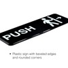 Push Pull 9x3" Plastic Business Sign 4 Pack (Black)