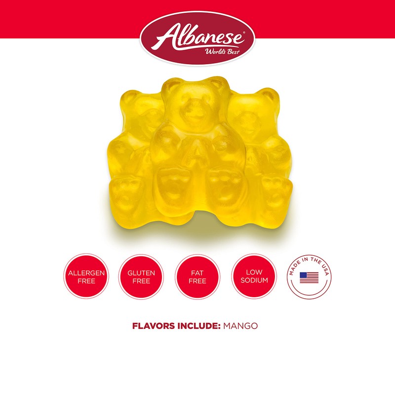 Albanese World's Best Mango Gummi Bears, 5lbs of Candy