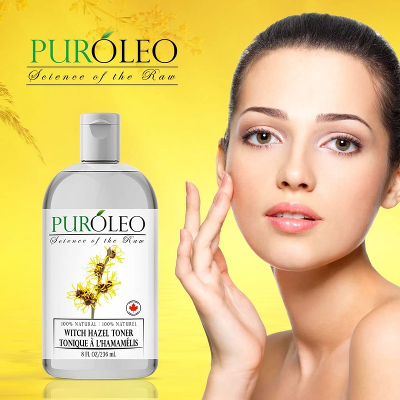 PUROLEO Witch Hazel Toner 8 Fl Oz/120 ML (Packed in