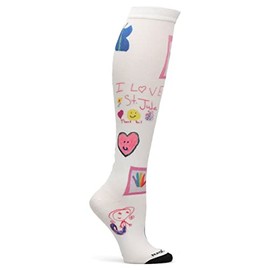 Nurse Mates 360 Socks | 12-14 mmHg Compression | Over The Calf | Comfort Support | 1 Pair | St Jude Kids Art