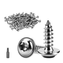 ddckj Pack of 60 Self Tapping Screws M3 x 10 mm Flat Head Self-Tapping Screws with Disc Washers Stainless Steel Screws Wood Full Thread Wood Screws Torx A2 V2A with T10 Drill