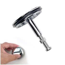Bath Plug 43 mm, Drain Plug Made of Brass Hard Chrome-Plated, Bath Plug 43 mm, Bath Plug for Sink, Shower, Bathtub