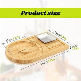 Margarita Salt Rimmer Set, Bamboo Wood Glass Rimmer, Home Bar Party Cocktail Set, Bartender Tool for Cocktails, Sugar and Salt Rimmer for Wide Glasses up to 4.7"