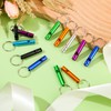 Hollowfly 200 Pcs Emergency Whistles with Keychains Aluminum Extra Loud