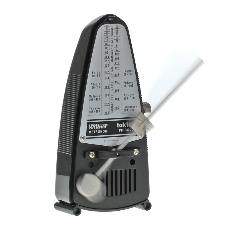 Wittner Taktell Piccolo 836 Mechanical Metronome Black with Keepdrum Microfibre