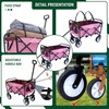 ESPIDOO Foldable Wagon Cart with Strapping System: Pink Metal Frame