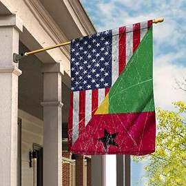 Flag-Guinea Bissau Friendship American Guinea Bissauan Root House Flag -USA Flags Premium Polyester-Decorative Indoor Outdoor Flag