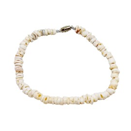 Hawaiian Jewelry All Natural Puka Shell Surfer Twist Barrel Lock Hawaii Anklet