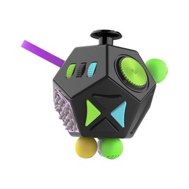 New Fidget Toy Cube 4 Pack Creative Rotating Cube and 12-Sided Mini Cube Relieves Stress and Anxiety Anti Depression Focus Travel Toy Cube For Children and Adults Stocking Christmas Idea Stuffer Gifts