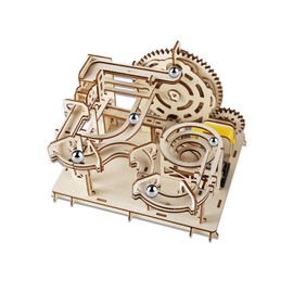 3D Wooden Marble Electric Cranked Model Mechanical Puzzles Kits Roller Den Building Coaster Craft for Adults and Teens to Build