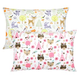 Baby Toddler Pillowcase - 2 Pack Soft Cotton Baby Pillow Cover for Boys Girls Kids for Sleeping - Envelope Closure Toddler Travel Pillowcases Machine Washable
