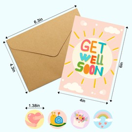 Naixiwen Funny Get Well Soon Cards With Envelopes, Set of 24, Cute Get Well Soon Cards & Gifts for Men Women, Feel Better Greeting Cards Assortment