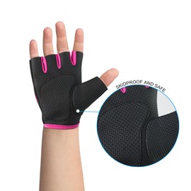 Luwint Kids Fingerless Workout Gloves - Anti-Slip Fitness Mitten for Children Cycling Yoga Weightlifting, 1 Pair