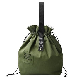 Ieron Lunch Bag Picnic Bag Bento Bag Reusable Carry Bag Insulated Canvas Lunch Bag with Drawstring Wide Open Foldable Cooler Bag for Work Office Picnic (Green)