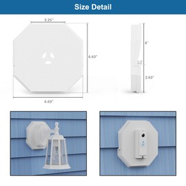 Vinyl Siding Light Mounting Blocks, 130110006001 Octagon Siding Mounting Kit for Outdoor Light, Great Appearance Vinyl Siding Wall Plate for 1/2 Inch Lap Double and 4 Inch Siding, White(1 Pack)