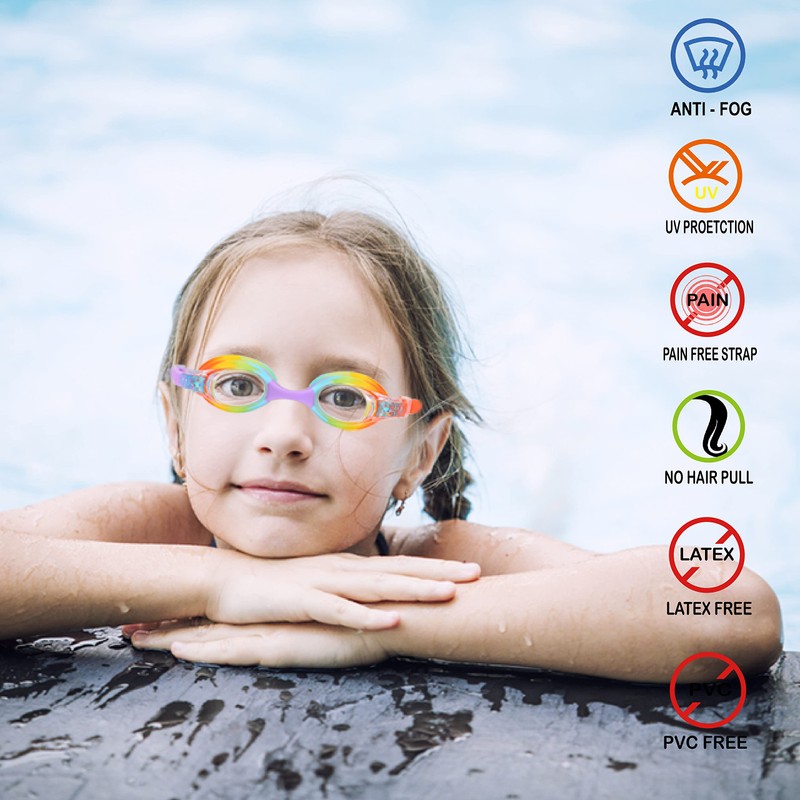 RUIGAO Swim Goggles For Kids 3-6, Toddler Swimming Goggles No