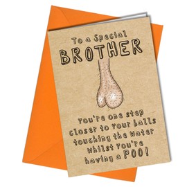 BIRTHDAY CARD Funny Rude Cheeky Sibling Toilet Humour For Special Brother #1161