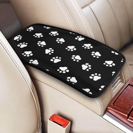 TUFOSERY Dog Paw Prints Auto Center Console Armrest Cover Pad, Universal Fit Waterproof Comfort Car Armrest Cushion for Most Vehicle SUV Truck