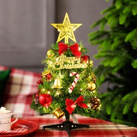 Mini Christmas Tree, LE&D 30 cm Mini Christmas Tree with, Mini Christmas Tree for Table, Christmas Tree Miniature, Christmas Tree, Artificial Christmas Tree, Christmas Tree Small (30 cm / 11.8 inches)