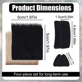 4 Sets Arrow Rest for Recurve Bow, Artificial Fur Self-Adhesive Arrow Rest Felt Anti-Slip for Traditional Compound Recurve and Hunting Bow Outdoor Shooting Archery Practice