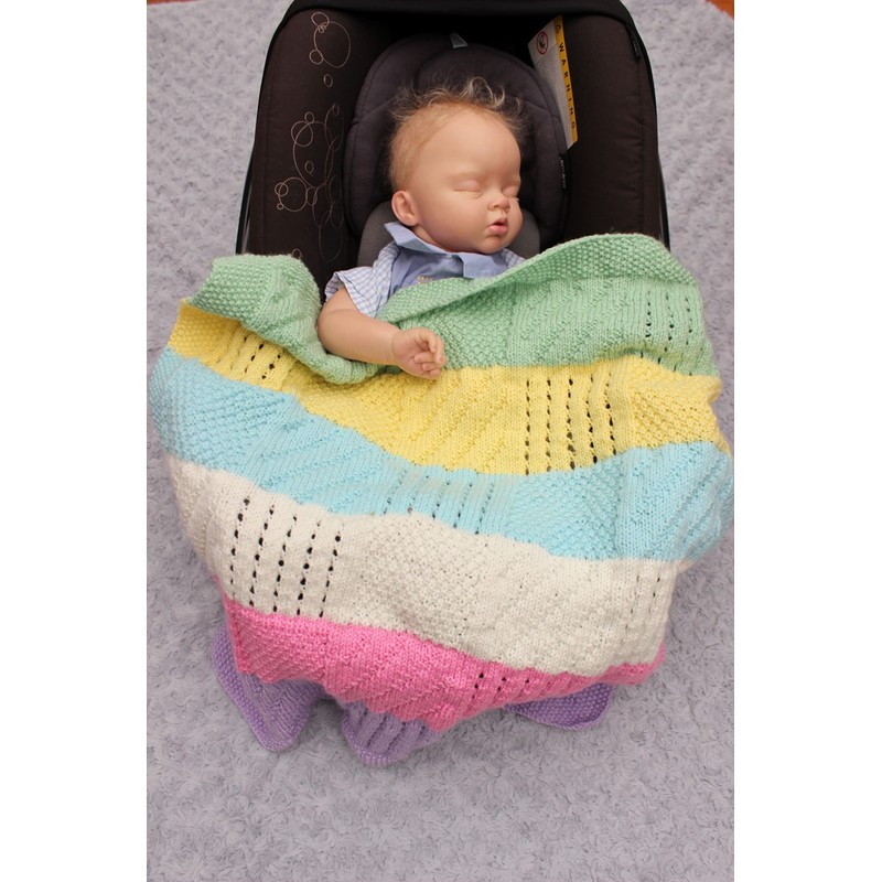 Knitting Pattern for Babies Blanket, Babies Double Knitting Blanket Pattern,
