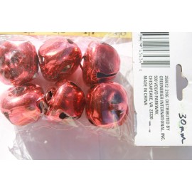 Crafter's Square 30mm Craft Bells Red Color Multi-Purpose Craft Supplies 6 Bells in Package