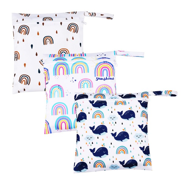 Kaisibum Pack of 3 Wet Bags, Wet Bag, Nursery Nappy