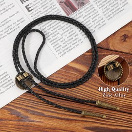 LALATCH Bolo Tie for Men Women, Cowboy Bolo Tie Texas Cowgirl Cowboy Necktie Bolo Ties Cowboy Accessories for Men Women, Golden Circle Star