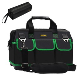 FASTECH 22 Inch Tool Bag With Molded Base and Comfortable Shoulder Straps, Waterproof Wide Mouth Tool Kit, Tool Storage Package For Men/Women (Green22IN)