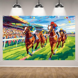 Kentucky Backdrop for Photography Horse Racing Run for The Rose Banner Churchill Downs Day Party Decorations and Supplies for Home Party-71×43''