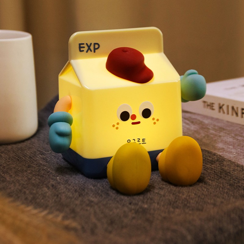 Milk Box Night Lamp Rechargeable LED Night Light Timing Bedside