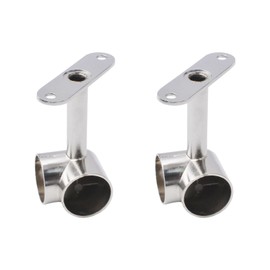 INCREWAY Corner Closet Rod Support Bracket, 2PCS 90° 25mm Heavy Duty Wardrobe Accessories Clothes Rail Flange Seat for Cabinet Wardrobe in Bedroom Bathroom, Silvery