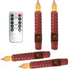 6.5 Inch Yellow LED Flickering Flameless Pillar Taper Candles Remote
