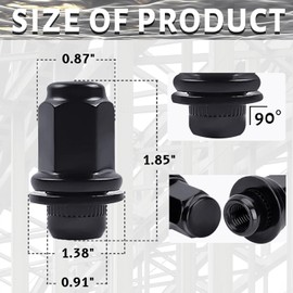 14x1.5mm OEM Style Factory Lug Nuts Set of 20, 7/8 22mm Hex Mag Washer Lug Nuts 1.85 Inch Compatible with Sequoia Landcruiser Tundra Lexus LX Black