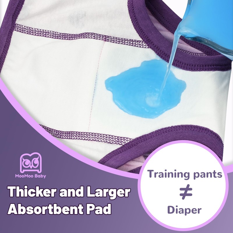 MooMoo Baby Potty Training Underwear Absorbent Toddler Training Pants for
