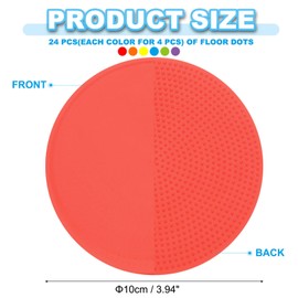 PATIKIL 4" Poly Spot Markers, 24 Pieces Non-Slip Rubber Floor Dots and Storage Bag Flat Agility Cone for Sports Training Basketball Football Mixed Colors