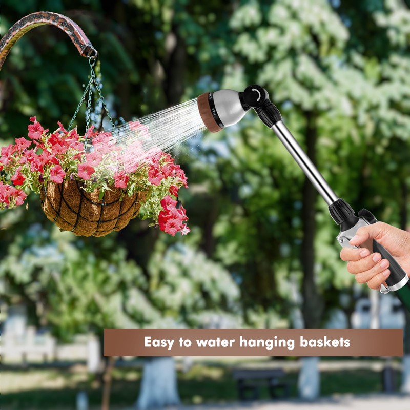 RESTMO Metal Watering Wand, Heavy Duty Garden Hose Wand with