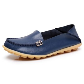 VenusCelia Natural 2 Comfort - Mocasines planos para caminar para mujer, Azul Marino, 9.5 US