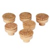 6pcs Round Drawer Knobs Wood Rattan Woven Handmade Drawer Pulls