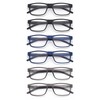 Colloddiss 6-Pack Reading Glasses for Men Women, Spring Hinge Readers