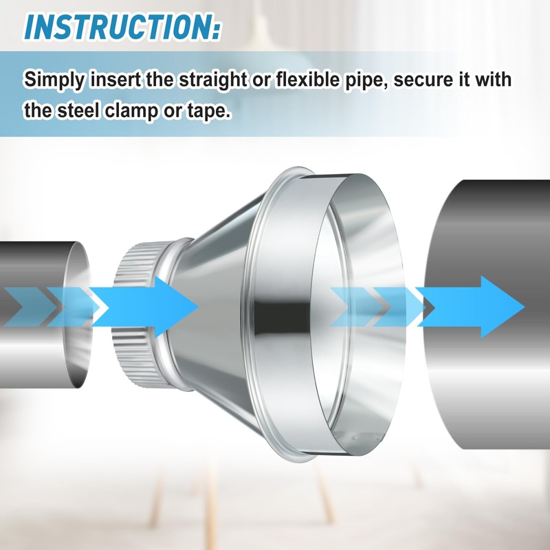 Otoolling 7 Inch to 4 Inch Duct Reducer Increaser Galvanized