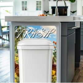 Farmhouse Chicken Wall Decal – Protective Trash Can Backing for Kitchen Walls – Removable, Waterproof Vinyl Sticker – Adds Rustic Farmhouse Charm to Your Home Decor (18" Tall x 13" Wide)