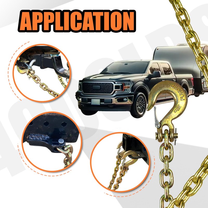 TKK 2-Pack Trailer Safety Chain - 35 Inch Chain with