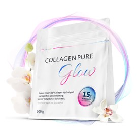 Collagen Pure Glow (500 g) - 100% Pure Collagen Powder from Pasture - Collagen Hydrolysate with Peptides Type 1 and 3 - Tasteless, Perfectly Soluble & High Dose Collagen Powder